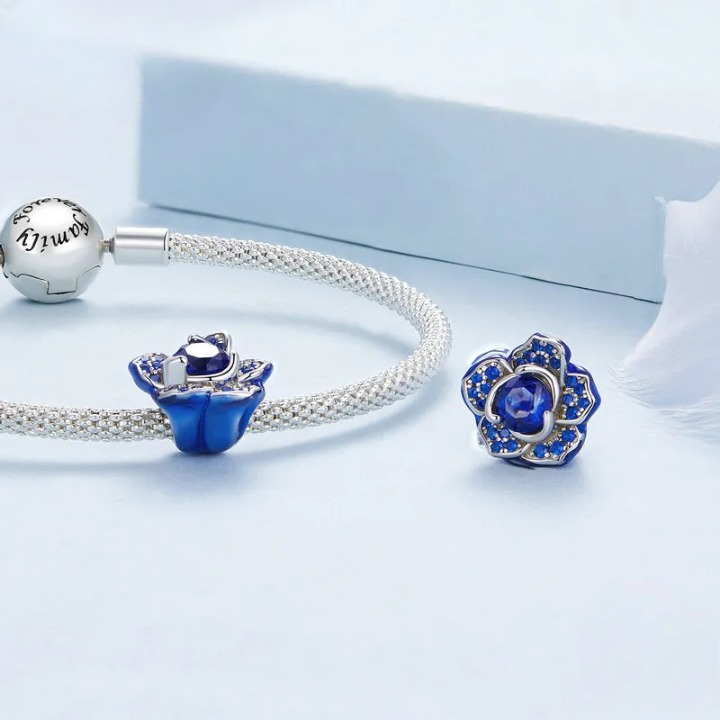 Blue Rose Charm 🌹 - Fits Pandora Bracelets – Planet Charms