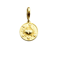Gold Cancer zodiac pendant.
