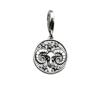 Silver Aries zodiac charm.