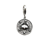Silver crab zodiac pendant.