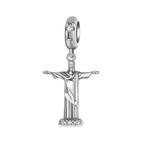 Silver Christ the Redeemer charm.