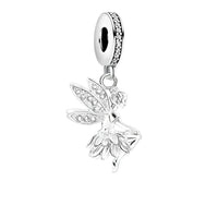 Silver fairy charm with sparkling accents.
