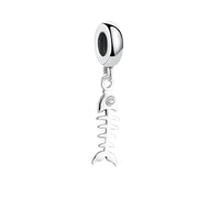 Silver fish skeleton charm.