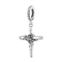 flower cross charm