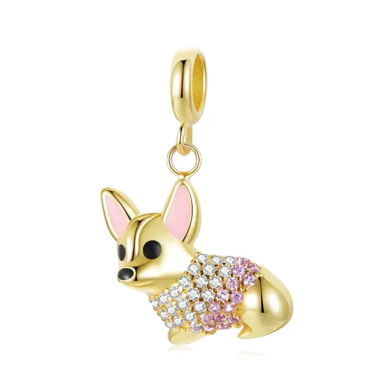 Gold Chihuahua Charm | Pandora Bracelet Compatible – Planet Charms Gold Chihuahua Charm | Pandora Bracelet Compatible – Planet Charms