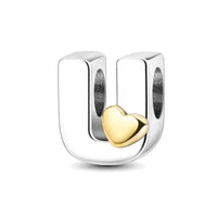 Gold Letter U Charm