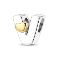 Gold Letter V Charm