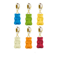 Colorful gummy bear charm pendants.