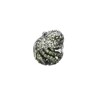Rhinestone-covered frog charm.