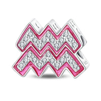Pink and silver Aquarius charm.
