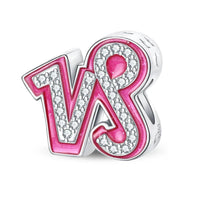 Pink and silver ’18’’ charm.