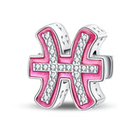 Pink and silver Pisces charm.