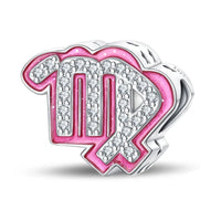 Pink and silver Virgo zodiac charm.