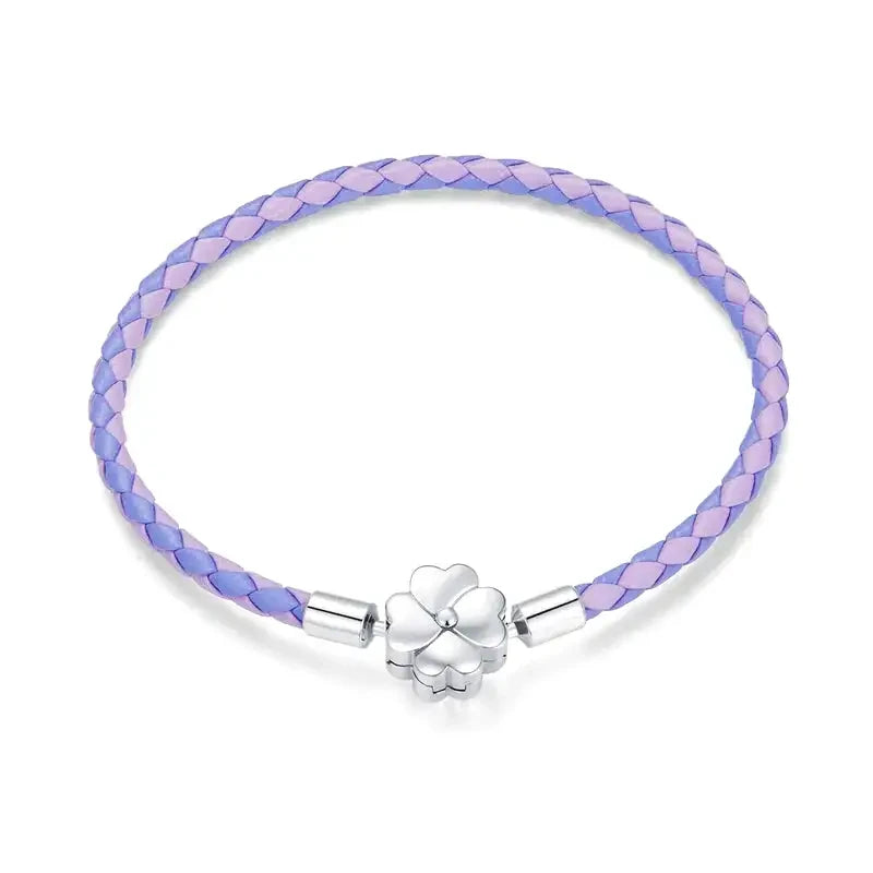 Purple Leather Charm Bracelet 🟣 - Fits Pandora Charms