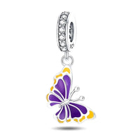 purple yellow butterfly charm