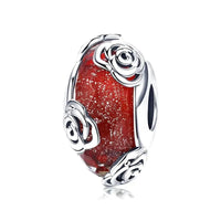 rose murano glass bead