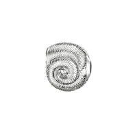 Silver ammonite-shaped charm.