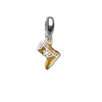 Gold and silver boot charm.