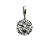 Silver Taurus zodiac charm.