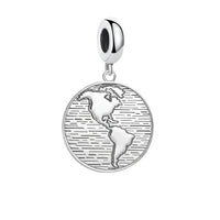 Silver globe charm.