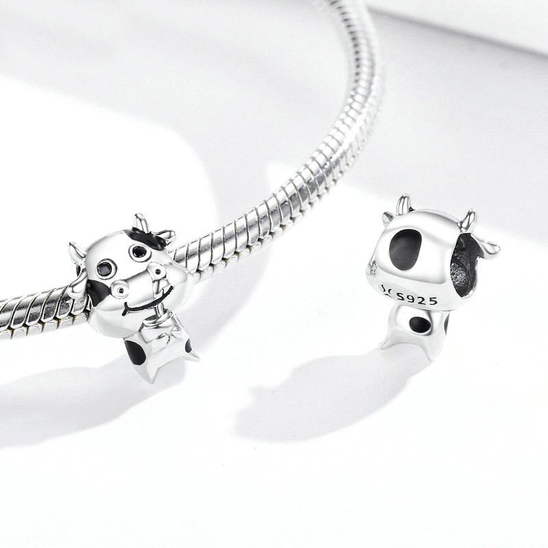 Animal Charms for Pandora Style Bracelets Sterling Silver Cow, Pig, Owl, Chipmunk | Animal Lover Gifts Cow