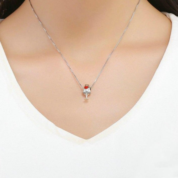 Wine Glass Charm Dangle | 925 Sterling Silver Pendant | Fits Pandora