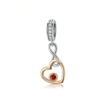 Gold heart infinity charm