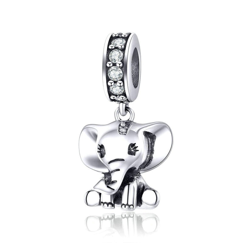 Enamel elephant charms, bracelet charms, jewelry charms, charm bracelets,  white elephant charms