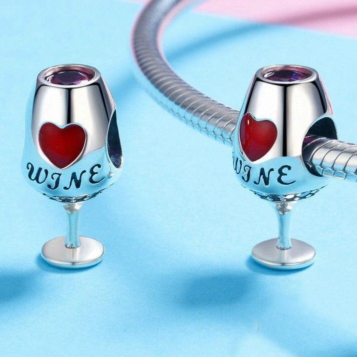 pandora wine glass charm Wine Glass Charm Dangle | 925 Sterling Silver Pendant | Fits Pandora