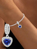 Blue Dangle Heart Charm