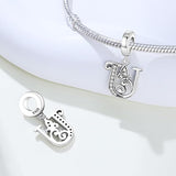 Butterfly Letter U Charm