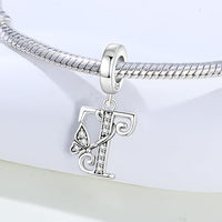 Butterfly Letter T Charm