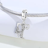 Butterfly Letter T Charm