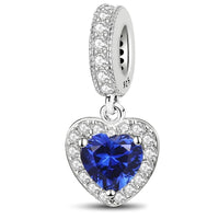Blue Dangle Heart Charm