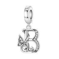 Butterfly Letter B Charm