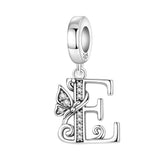 Butterfly Letter E Charm