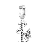Butterfly Letter I Charm