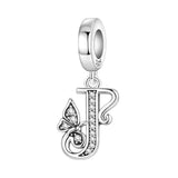 Butterfly Letter J Charm