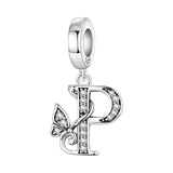 Butterfly Letter P Charm