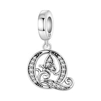 Butterfly Letter Q Charm