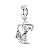 Butterfly Letter T Charm