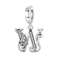 Butterfly Letter W Charm