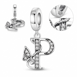 Butterfly Letter P Charm