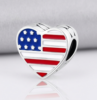 USA Heart Bead