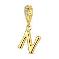 Gold Letter N Charm