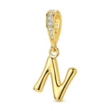 Gold Letter N Charm