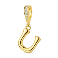 Gold Letter U Charm