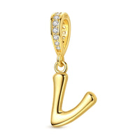 Gold Letter V Charm