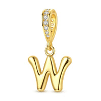Gold Letter W Charm