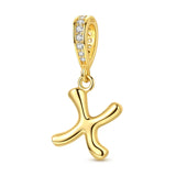 Gold Letter X Charm